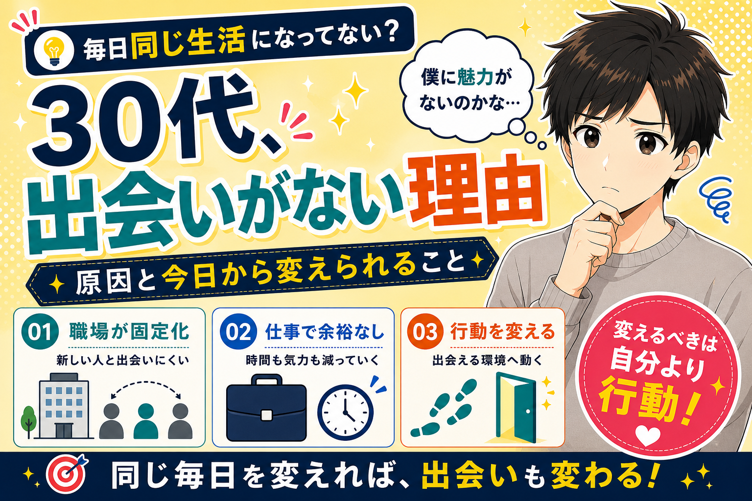30代で出会いがないのはなぜ？原因と今日から変えられること