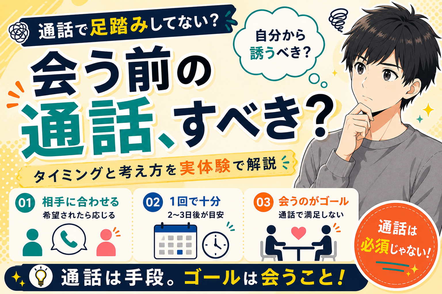 マッチングアプリで通話はすべき？タイミングと考え方を実体験で解説